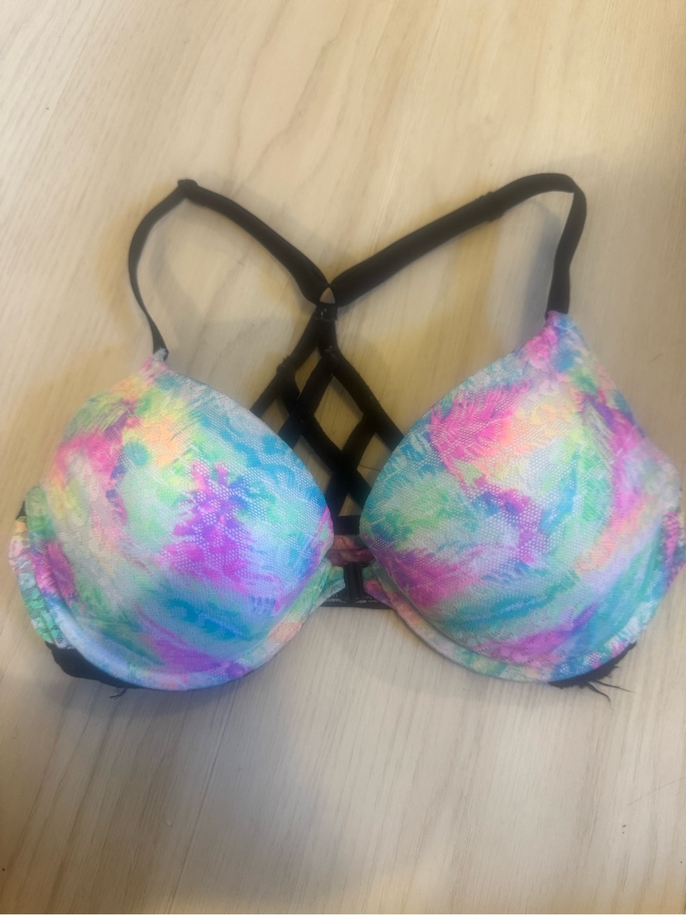 Victoria Secret pink Multicolor Strappy Back Push-Up Bra